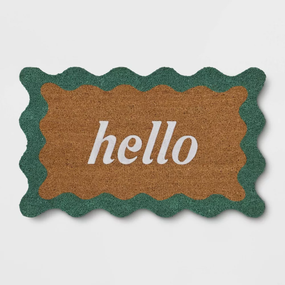 Threshold Wavy Border Flocked Coir Doormat