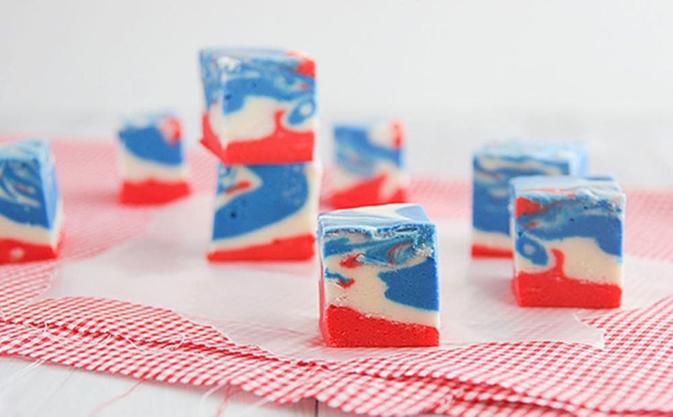 Tie Dyed Fudge pieces