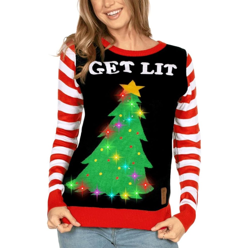 Tipsy Elves Get Lit Light Up Ugly Christmas Sweater