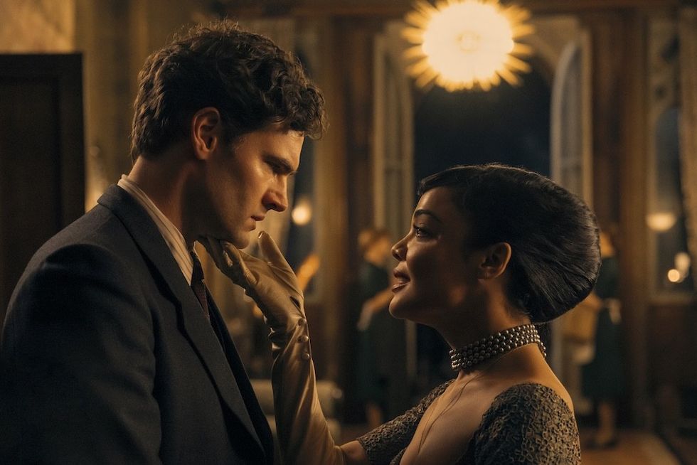 Tom Bateman and Tessa Thompson in Hedda on Prime Video