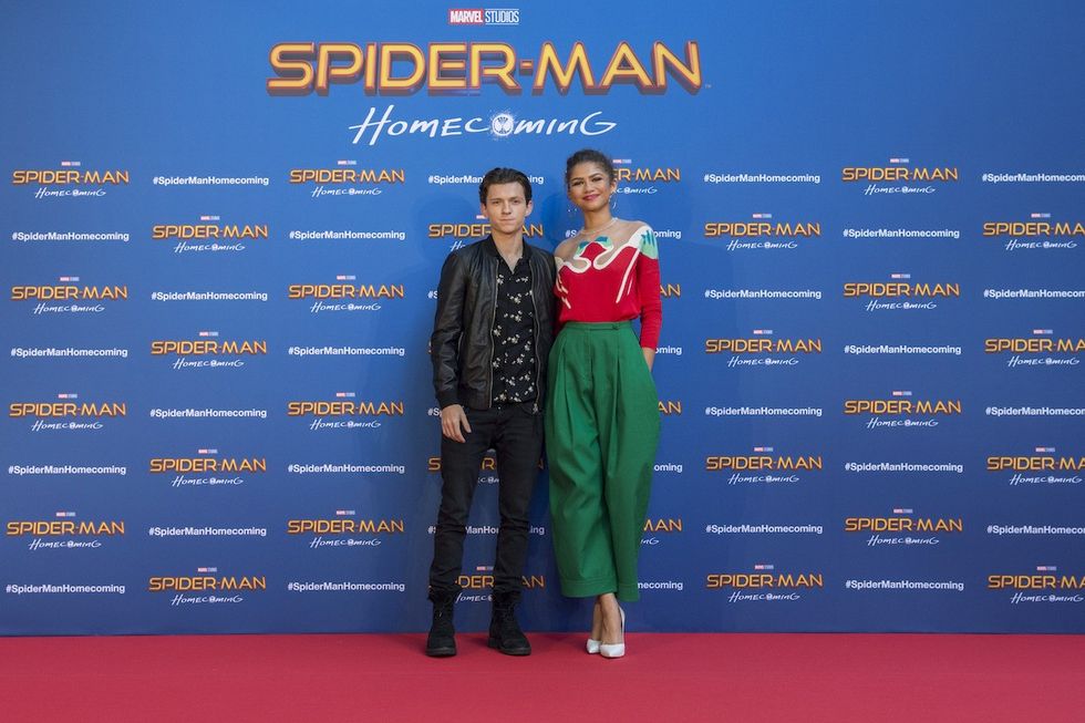 tom holland and zendaya at the premiere of spider man homecoming