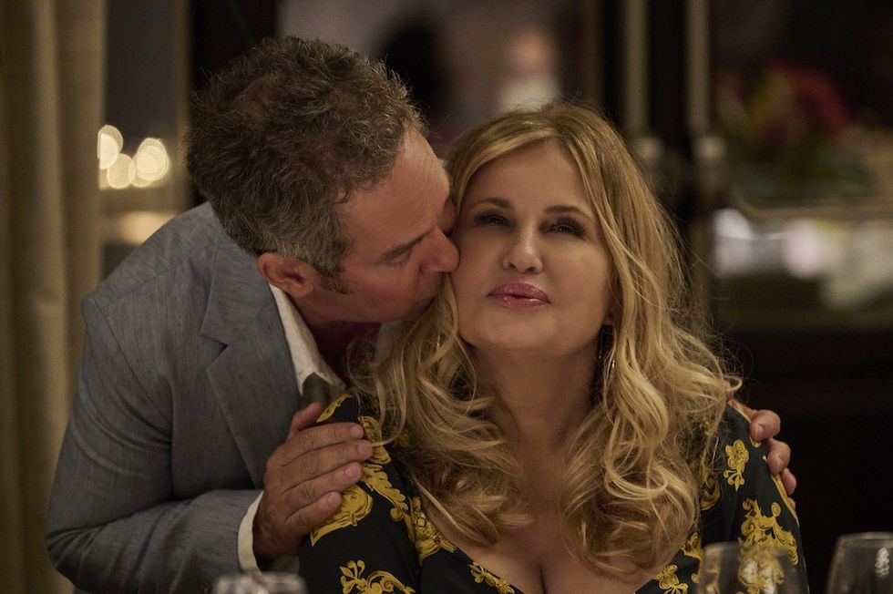 tom hollander and jennifer coolidge in 'the white lotus' season 3
