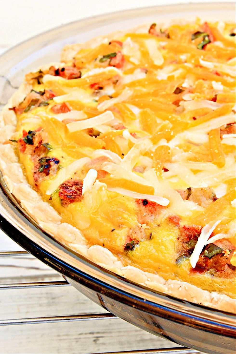 Tomato and Basil Quiche