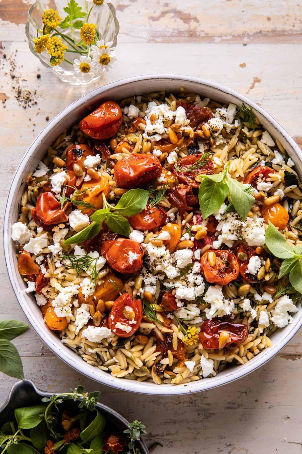 Tomato Basil Orzo recipe from half baked harvest