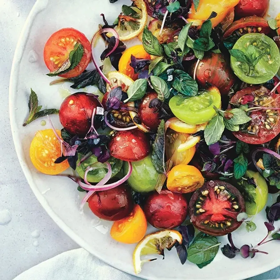 Tomato, Onion, and Roasted Lemon Salad