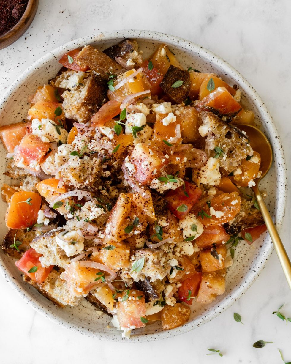 TOMATO PANZANELLA WITH FETA