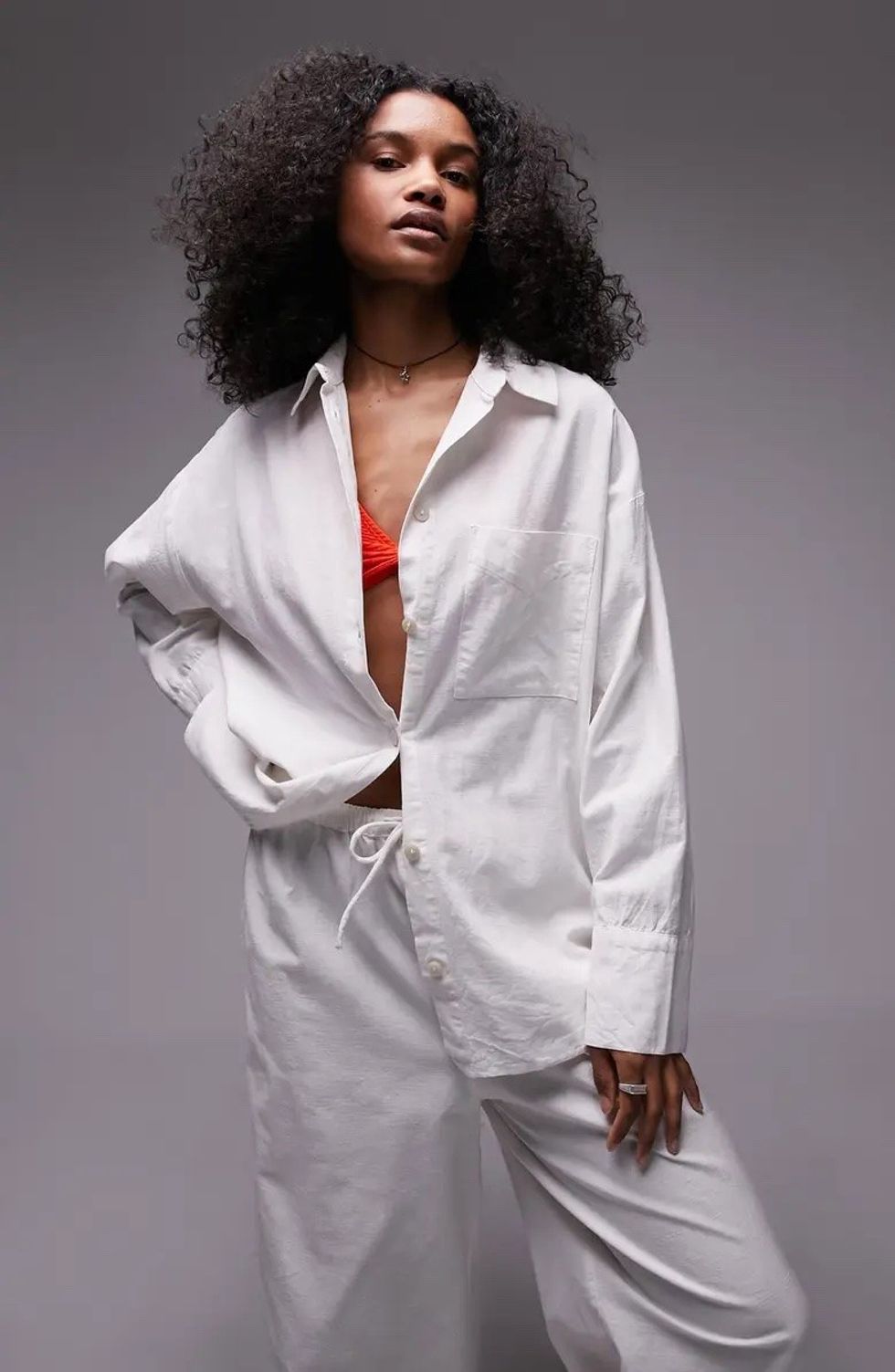 Topshop Linen Button Down