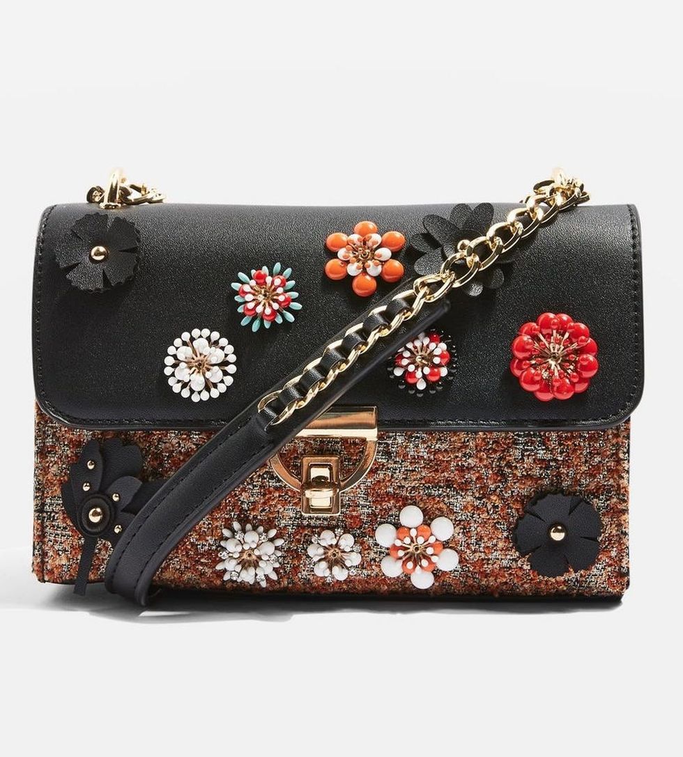 Topshop Oriana Floral Corsage Cross Body Bag