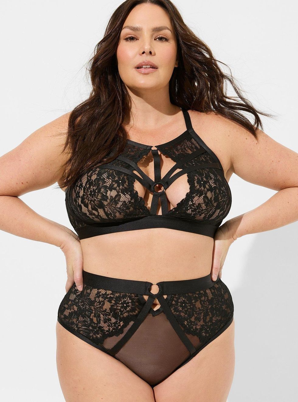 Torrid Floral Lace Strappy Bralette