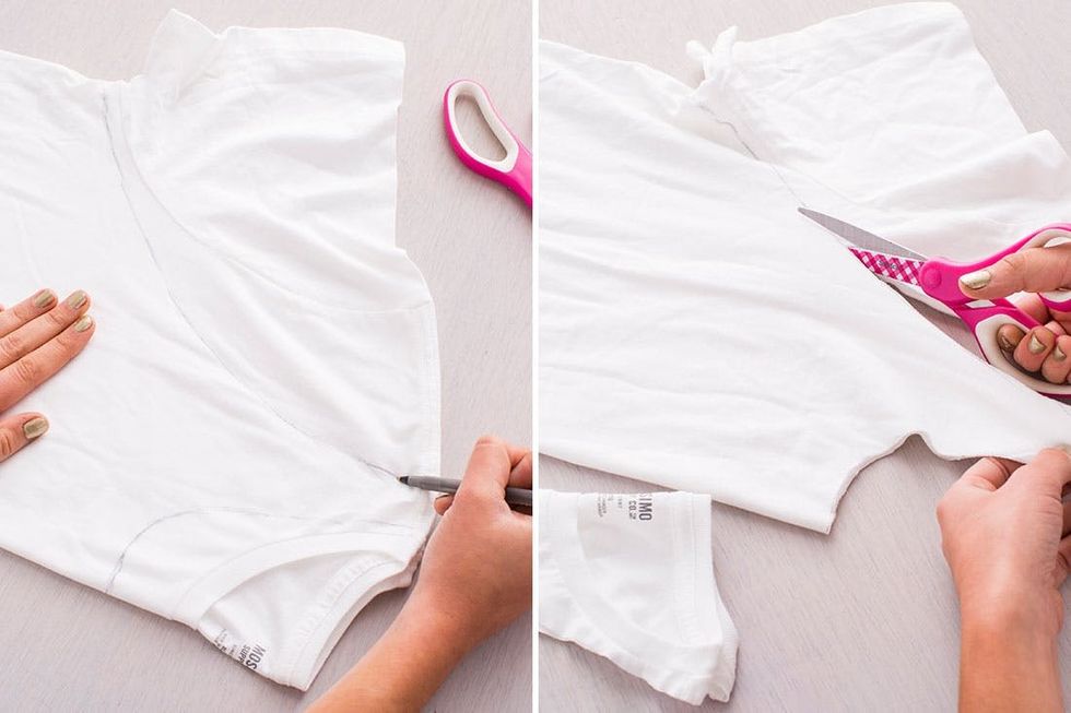 tracing the white tee shirt into a Beach_cover_up