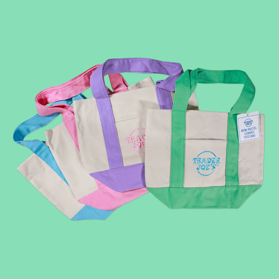 Trader Joe's Pastel Mini Canvas Tote Bags