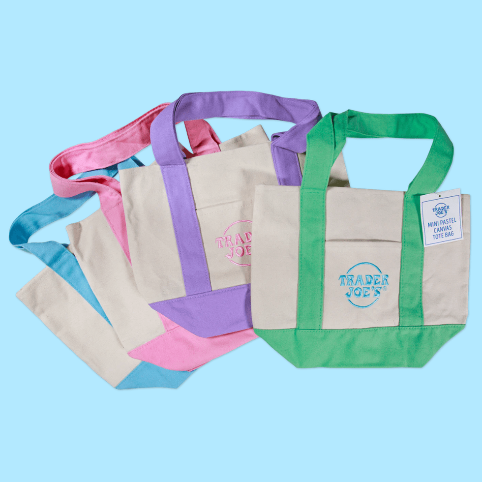 Trader Joe's Pastel Mini Canvas Totes