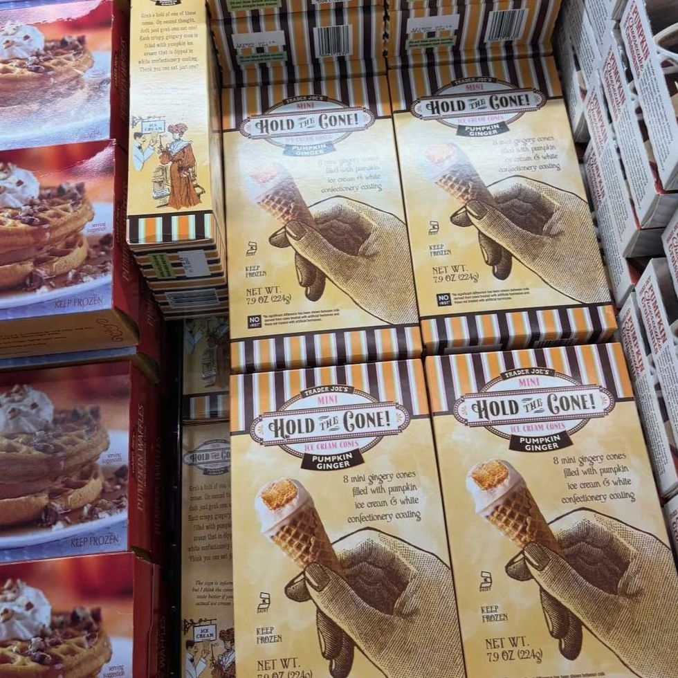 Trader Joe's Pumpkin Ginger Ice Cream With Cone