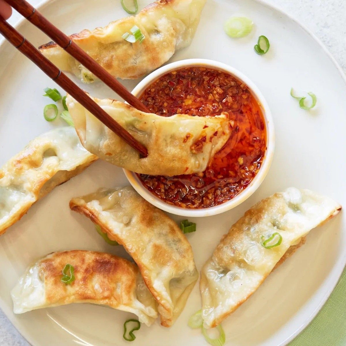 Trader Joe's Snacks potstickers and sweet and spicy sauce
