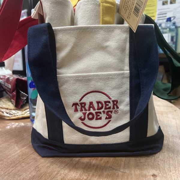 Trader Joe's Striped Mini Canvas Tote Bags