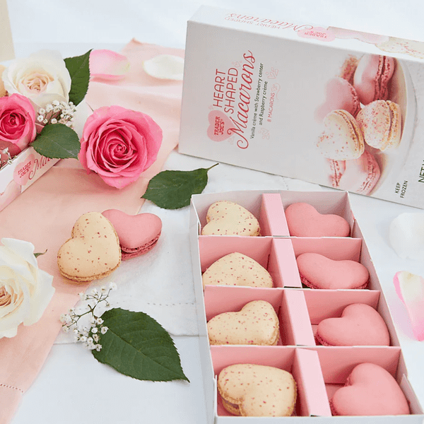 Trader Joe's top Valentine's Day gifts for 2026 include heart-shaped macarons, new spa items like bath fizzers and oil cleansers, and a new mini sheet cake flavor.