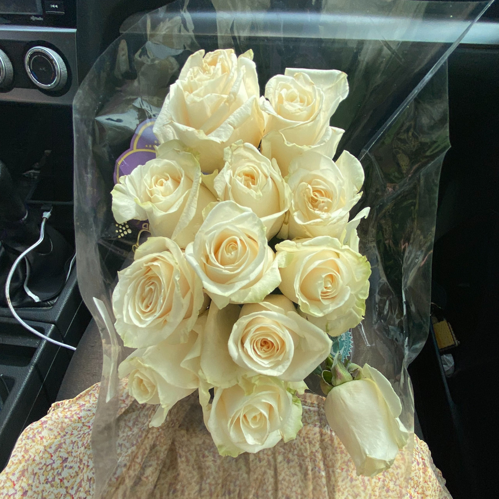 Trader Joe\u2019s flowers white roses