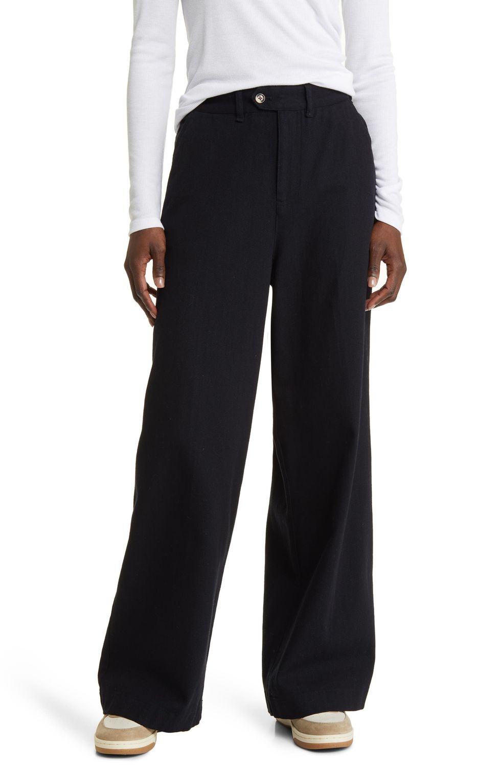 Treasure & Bond Wide Leg Cotton Twill Trousers