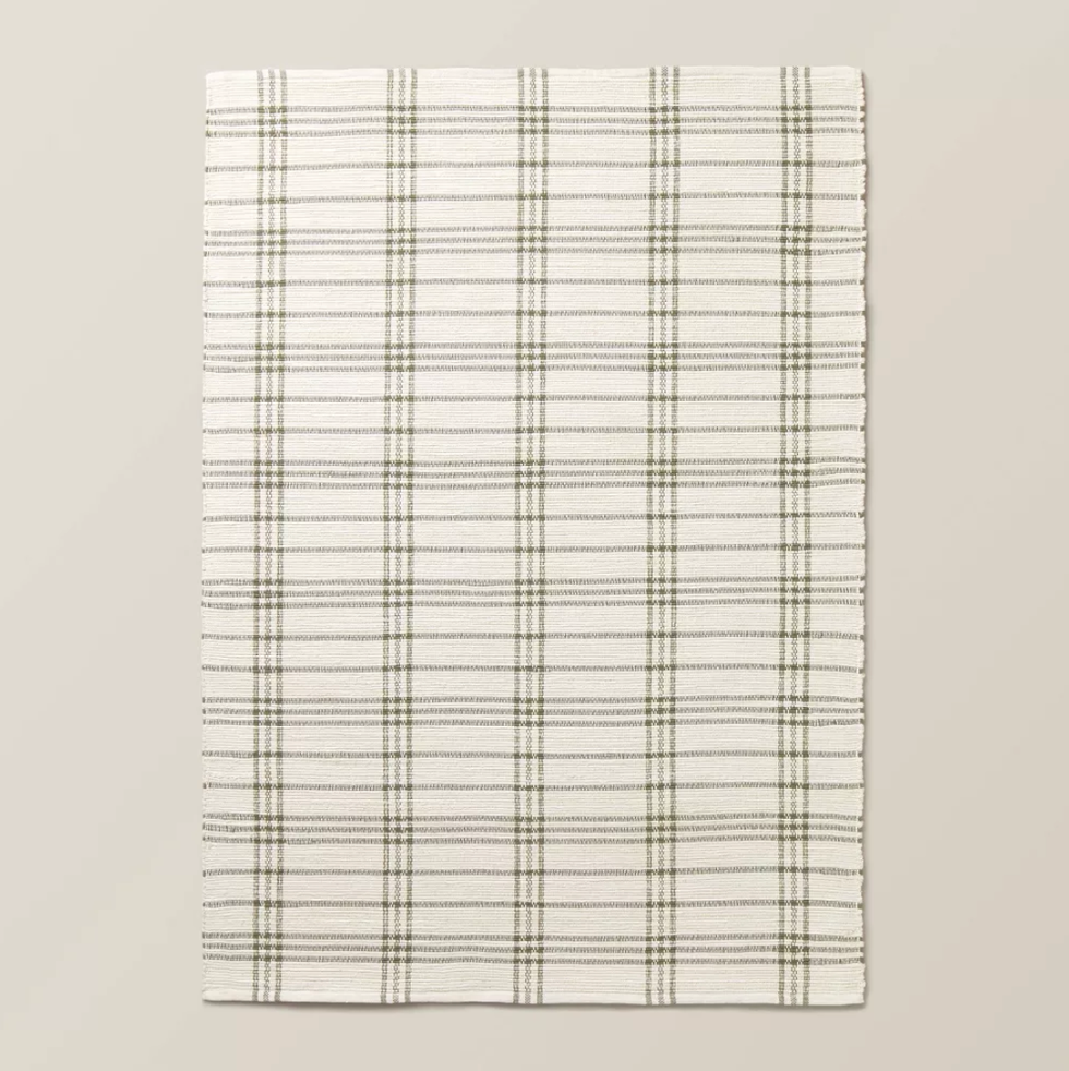 Tri-Stripe Plaid Handmade Woven Area Rug