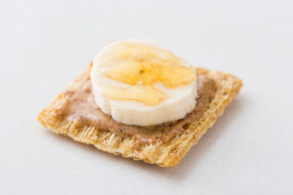 Triscuit + Almond Butter + Banana + Honey Bites