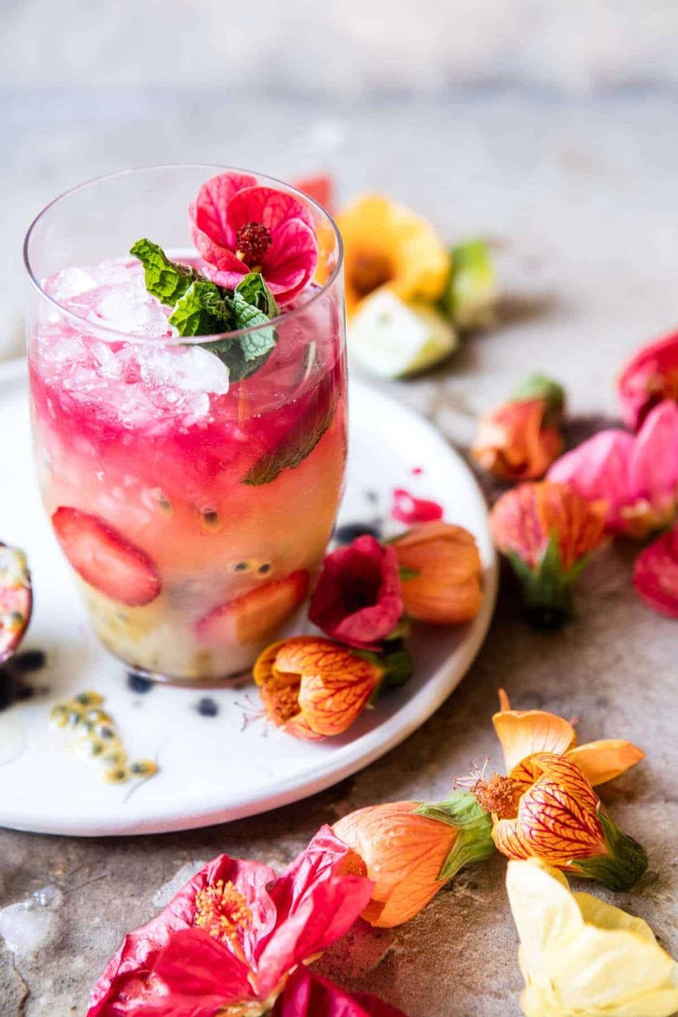 Tropical Strawberry Hibiscus Rum Squash