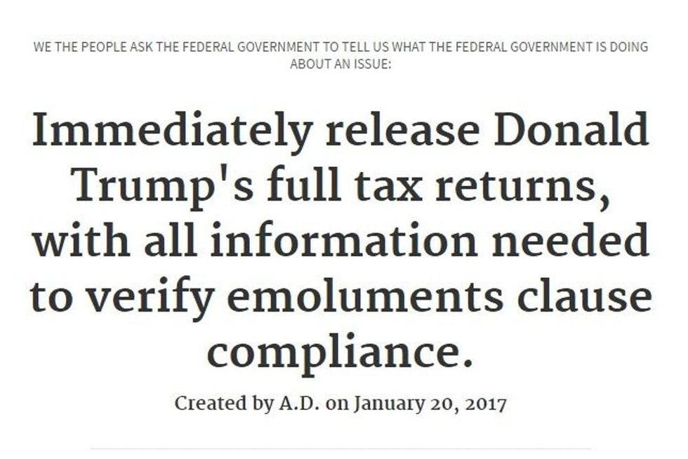Trump taxes petition