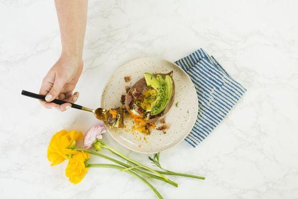 Twice-Baked Sweet Potato Egg Boat