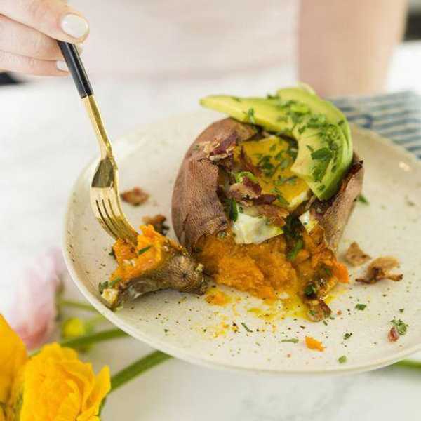 Twice-Baked Sweet Potato Egg Boats