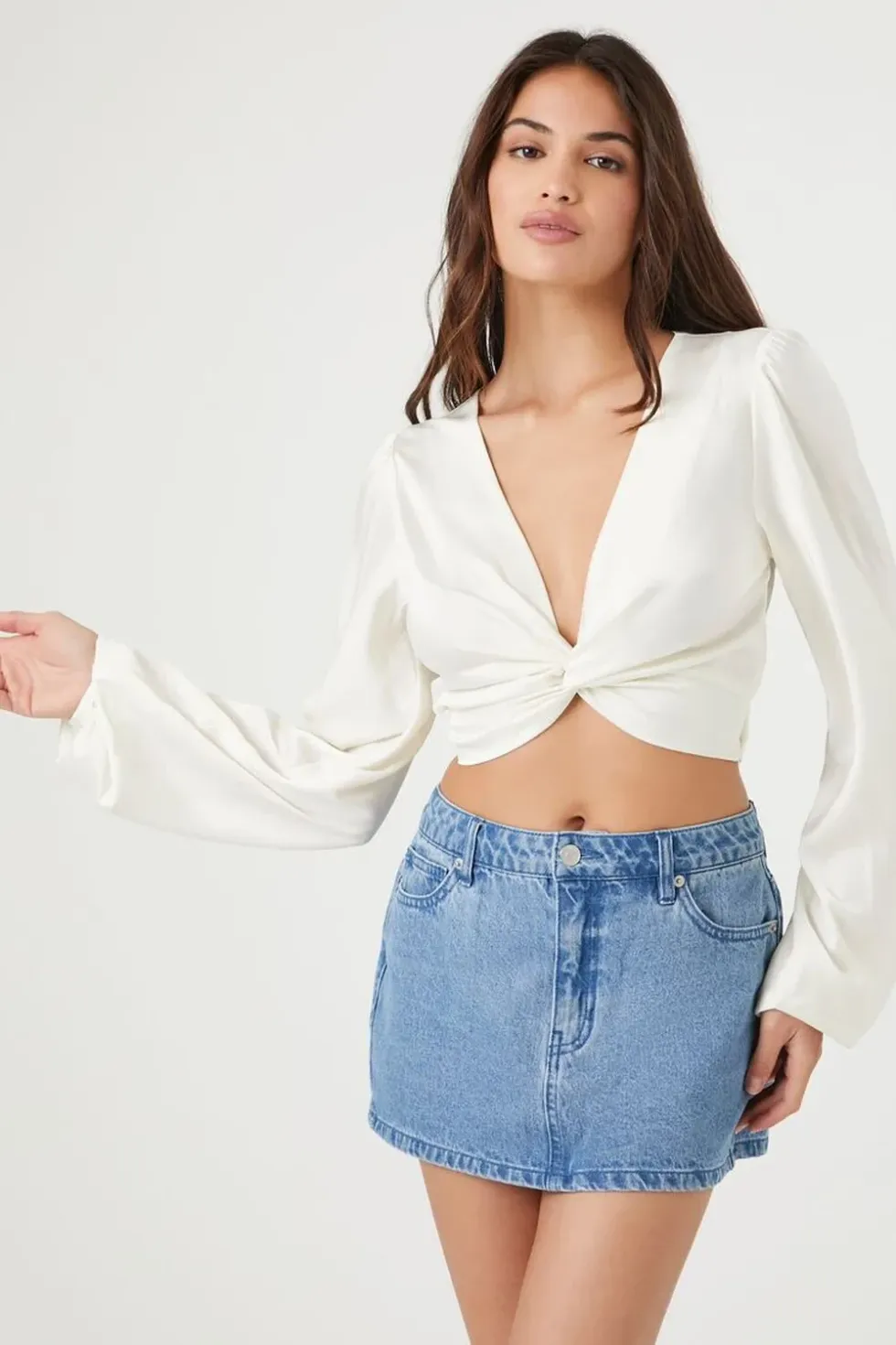 twisted satin tie-back top