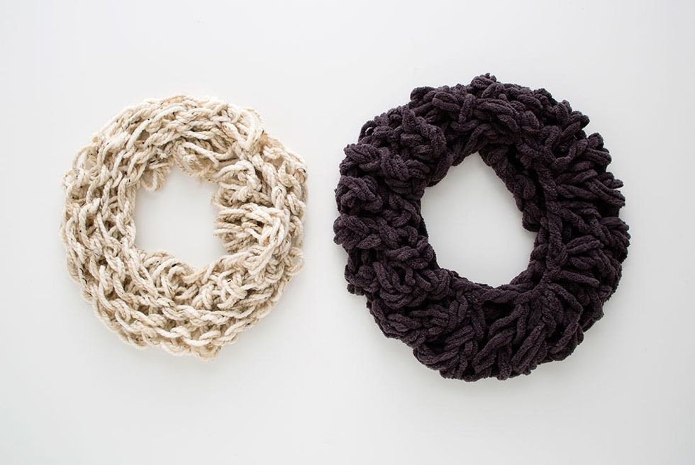 two infinity scarves