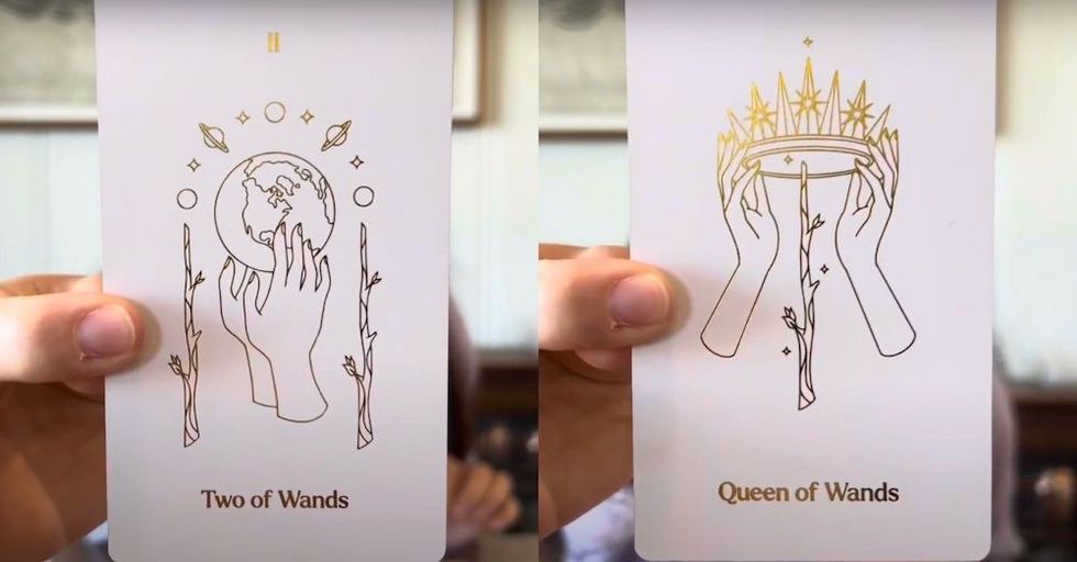 Two of Wands & Queen of Wands Tarot Cards