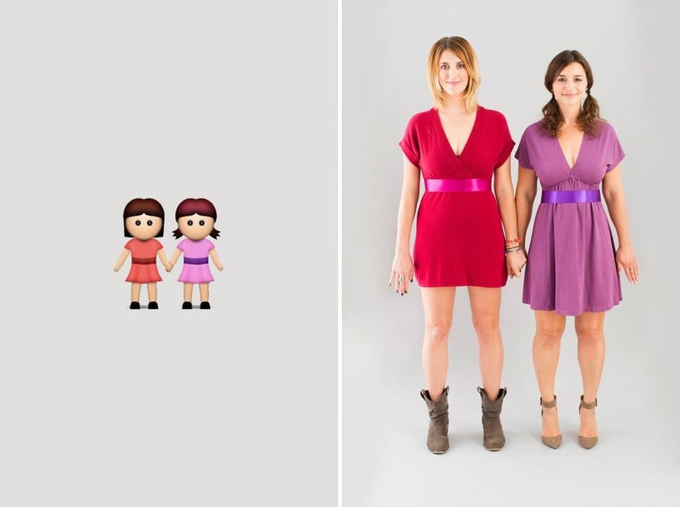 Two Women Emojis couples costume