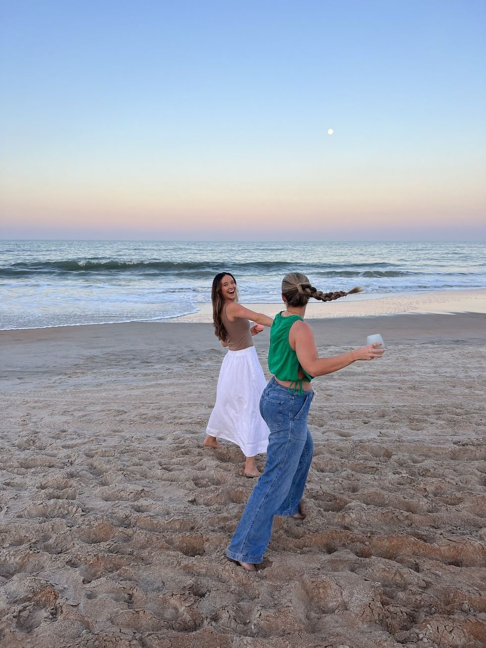 two women on a beach