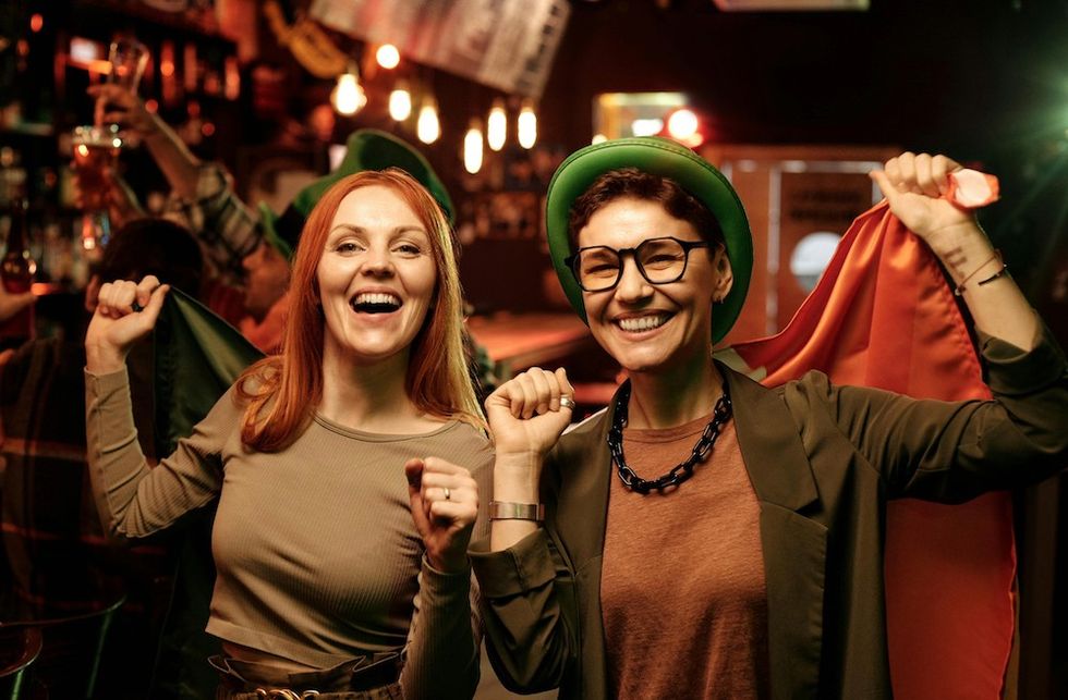two women on st patrick's day