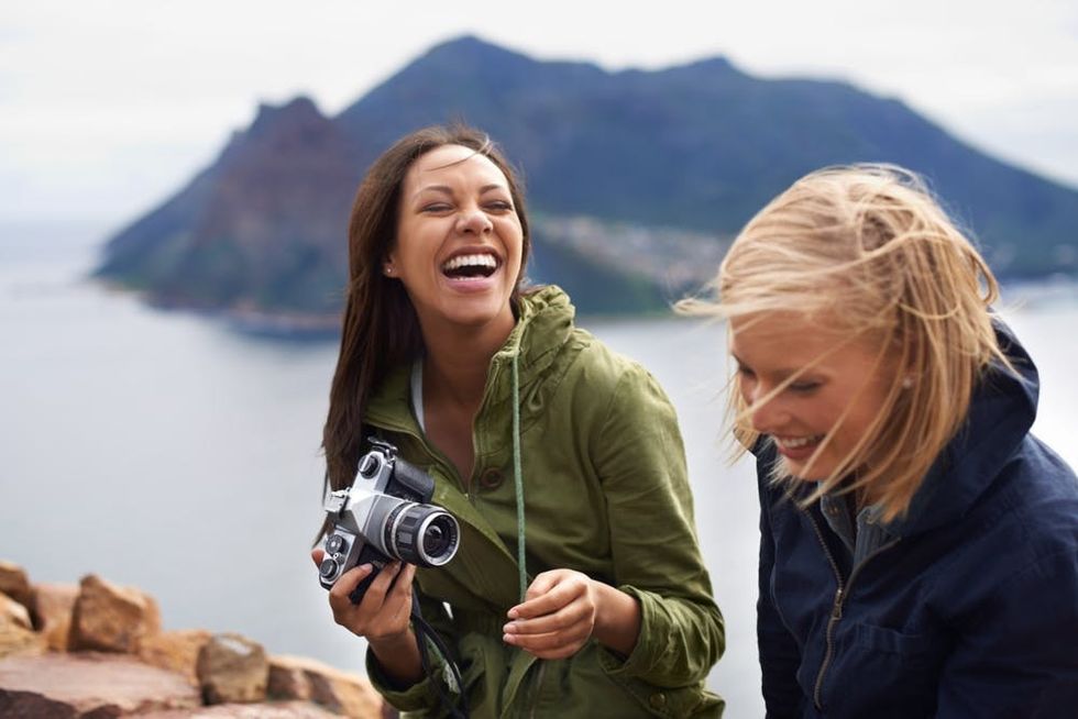 Two women vacation together