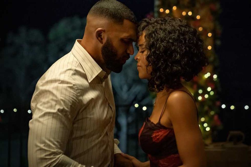 Tyler Lepley, Serayah McNeill in Ruth & Boaz on Netflix