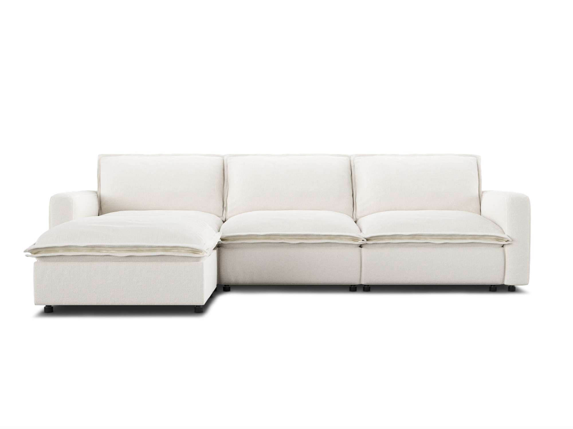 \u200b3 Seat Chaise Couch in Coconut