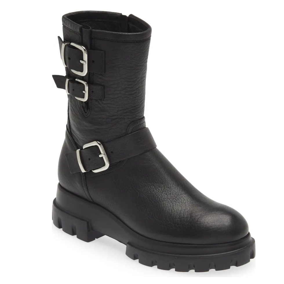\u200bAGL The Chunky Biker Lug Sole Leather Boots