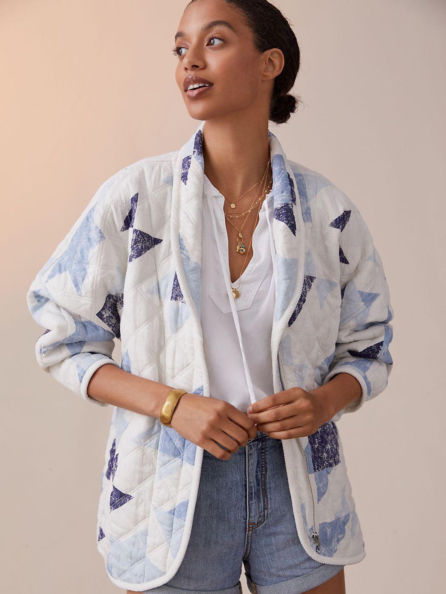 \u200bAnthropologie Quilted Patchwork Jacket