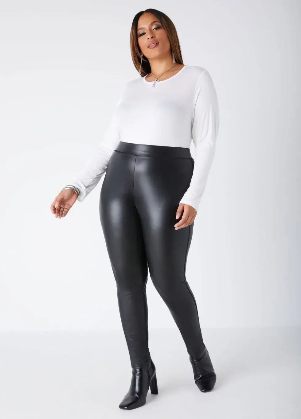 \u200bAshley Stewart High Waist Faux Leather Leggings
