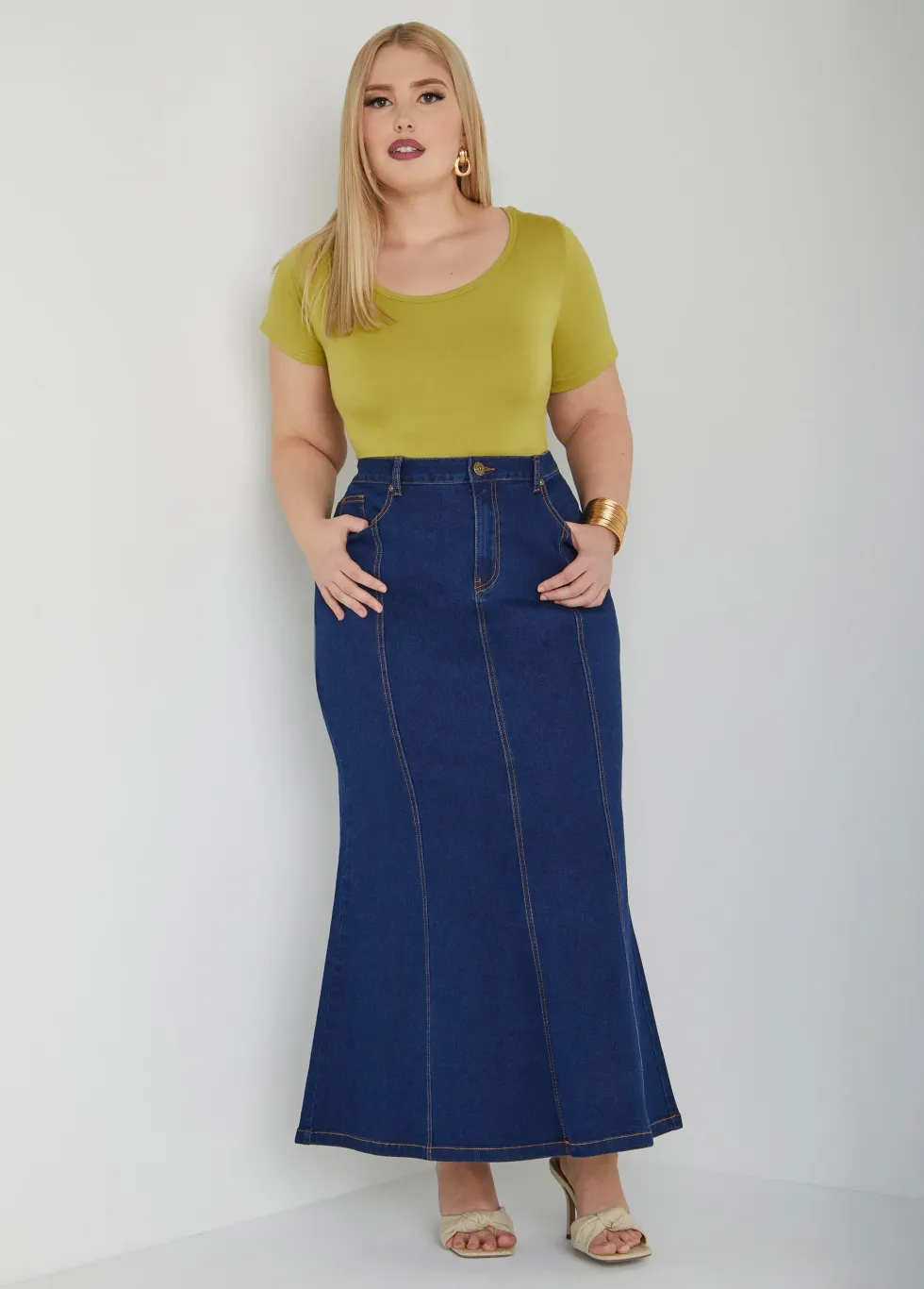 \u200bAshley Stewart Mermaid Denim Skirt