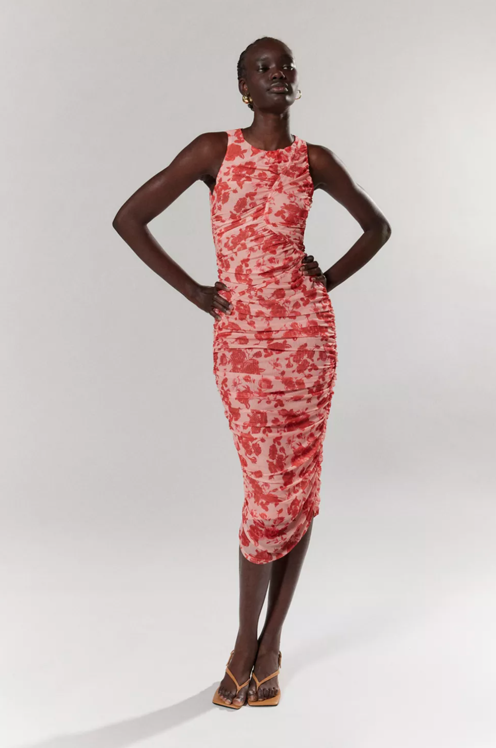 \u200bBardot Felicia Mesh Floral Midi Dress