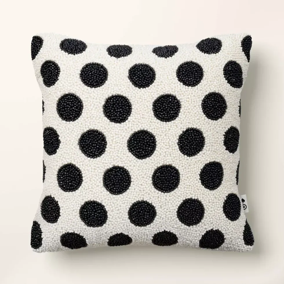\u200bBeaded Polka Dot Throw Pillow