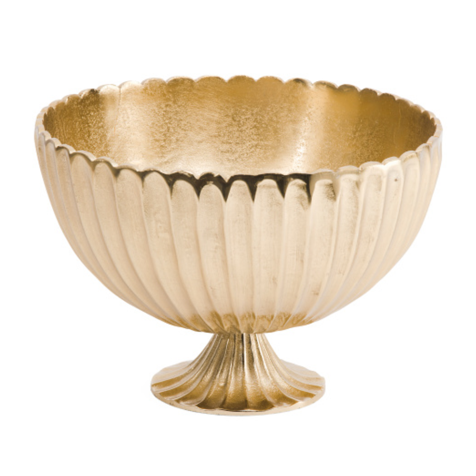 \u200bBella Lux Scalloped Pedestal Base Fruit Bowl