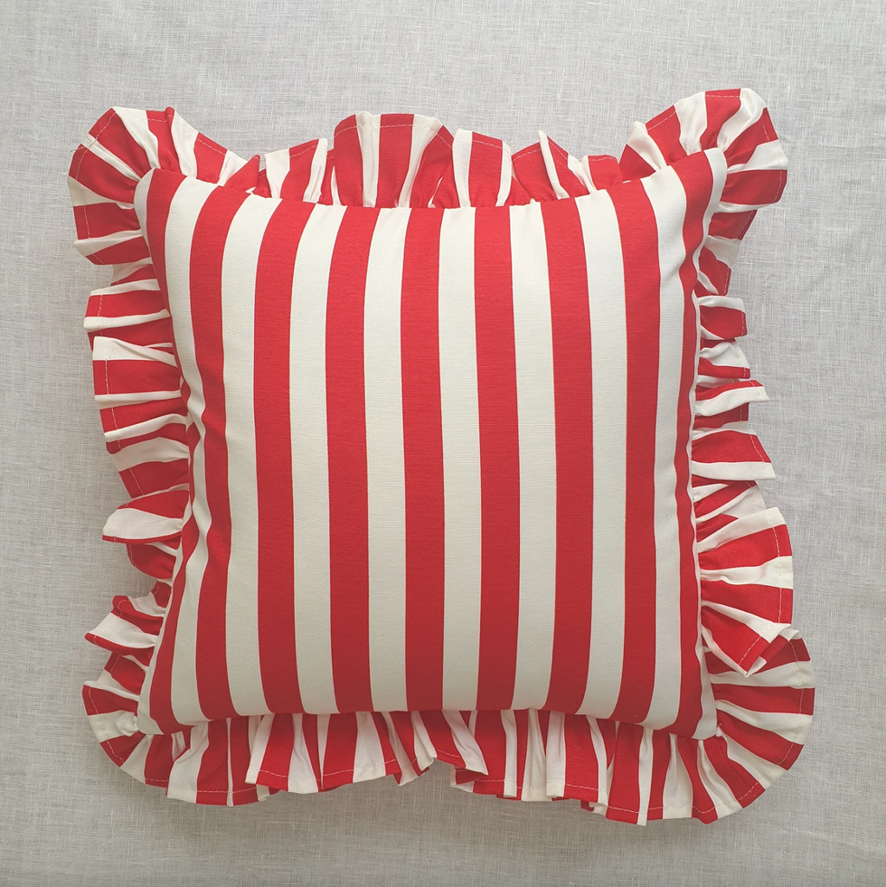 \u200bBohemian Frill Striped Pillow Cover