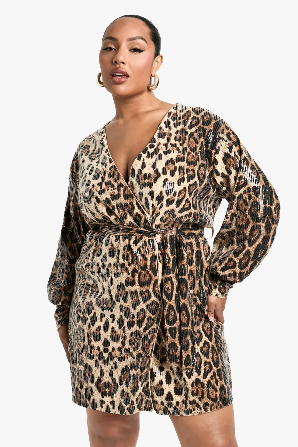 \u200bBoohoo Sequin Wrap Dress