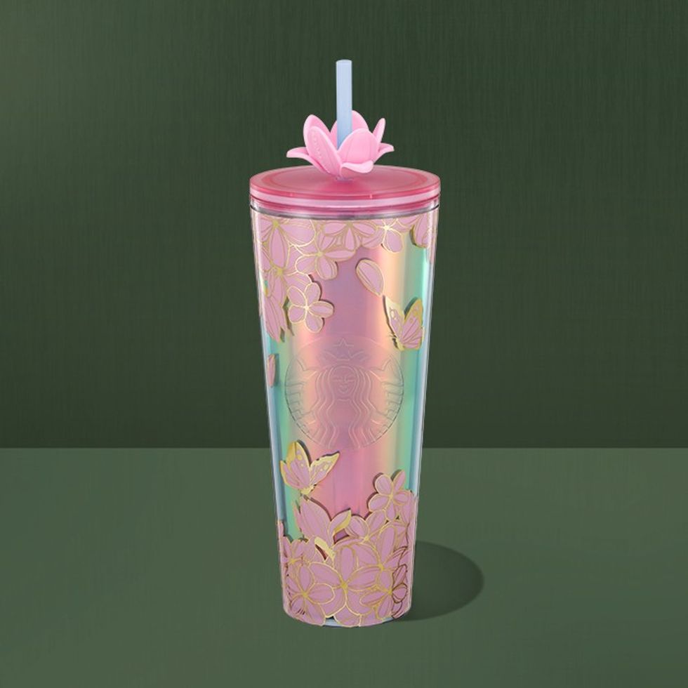 \u200bCherry Blossom Cold Cup with Straw Charm