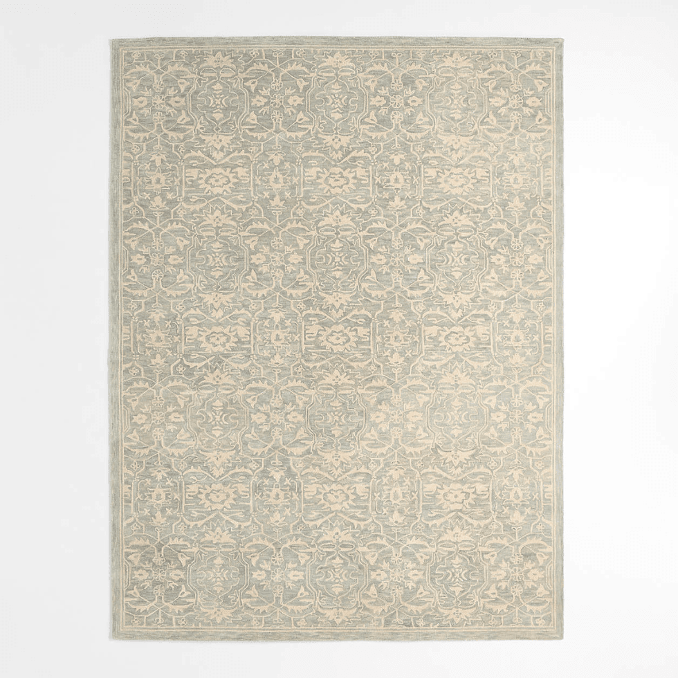 \u200bCrate & Barrel Rennes Wool Traditional Hand-Tufted Light Blue Area Rug