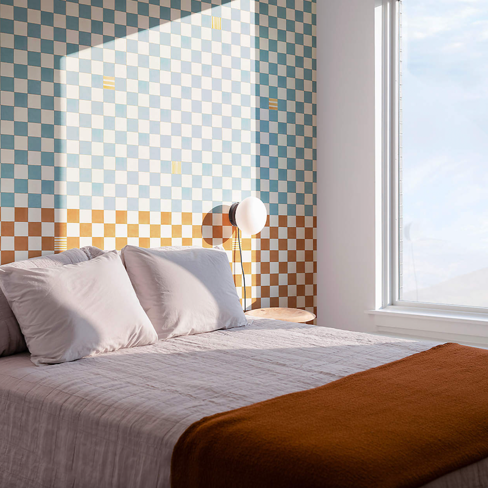 \u200bCrate & Kids Gambit Teal and Earthy Brown Wallpaper