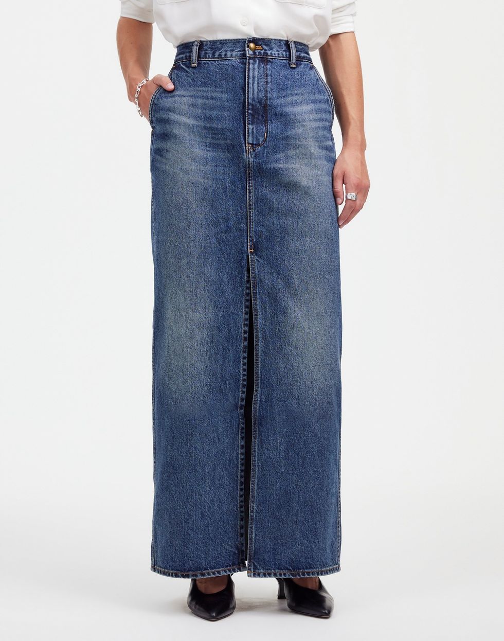\u200bDenim Maxi Skirt in Croswell Wash
